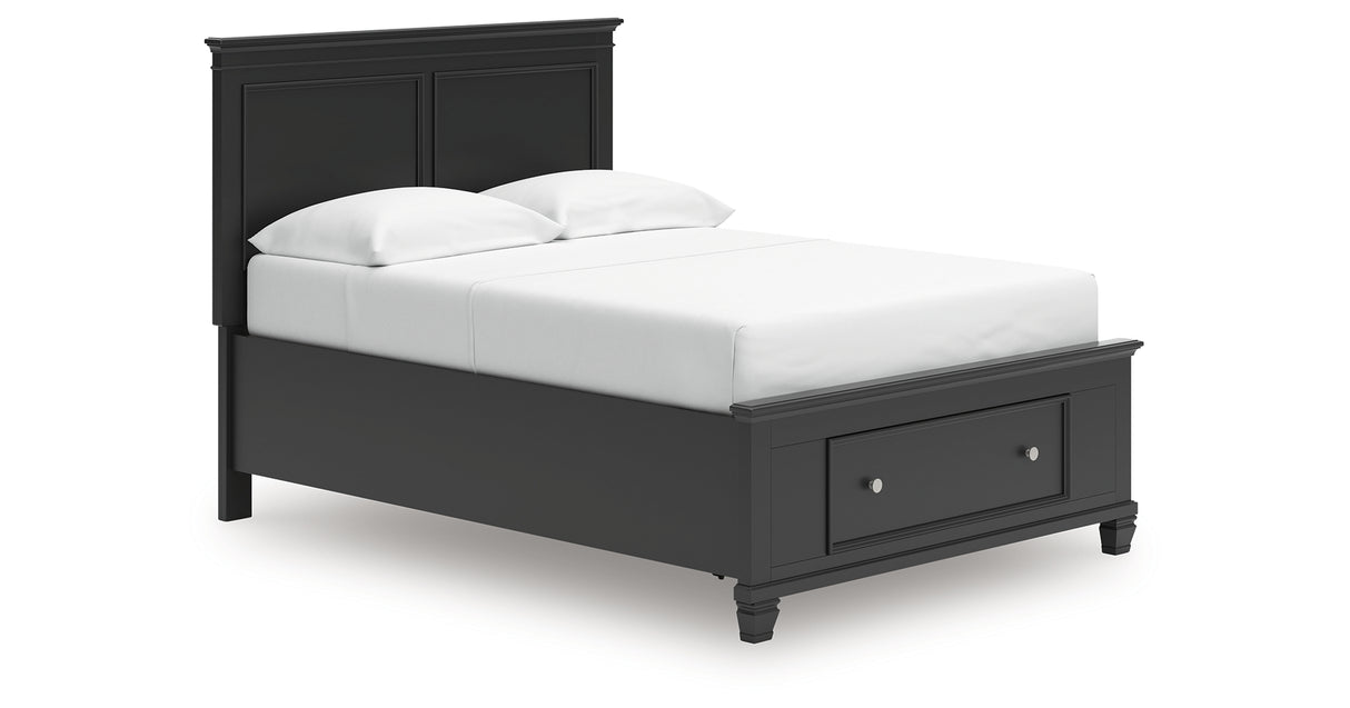 Lanolee Full Panel Storage Bed with Dresser and Chest in Black from Ashley Furniture - Luna Furniture