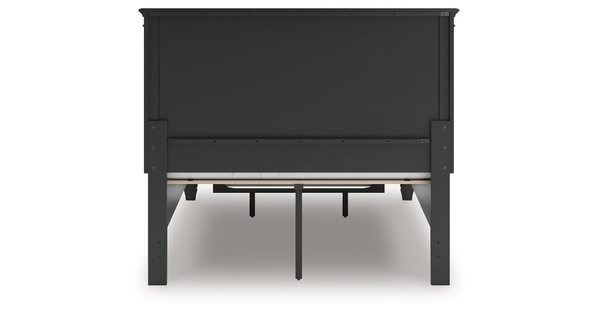 Lanolee Full Panel Storage Bed with Mirrored Dresser and Nightstand in Black from Ashley Furniture - Luna Furniture