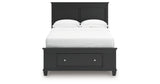 Lanolee Full Panel Storage Bed with Mirrored Dresser and Nightstand in Black from Ashley Furniture - Luna Furniture