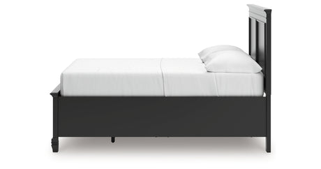Lanolee Full Panel Storage Bed with Mirrored Dresser in Black from Ashley - Luna Furniture