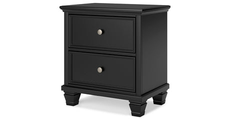 Lanolee Twin Panel Bed with Mirrored Dresser, Chest and Nightstand in Black from Ashley Furniture - Luna Furniture
