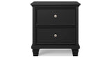 Lanolee California King Panel Bed with Mirrored Dresser, Chest and 2 Nightstands in Black from Ashley Furniture - Luna Furniture