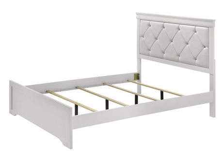 Amalia White King Panel Bed from Crown Mark - Luna Furniture