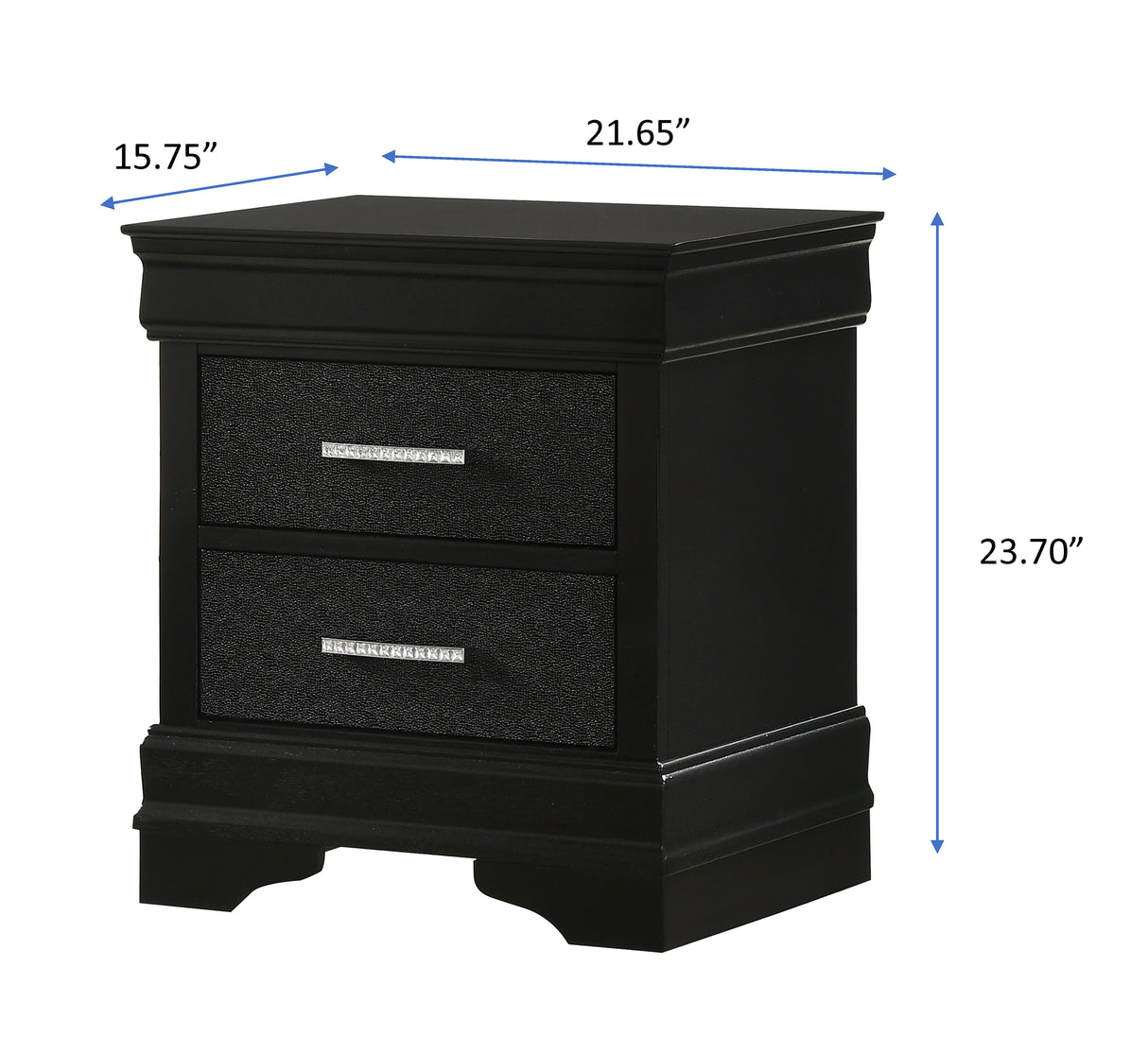 Amalia Black Nightstand from Crown Mark - Luna Furniture