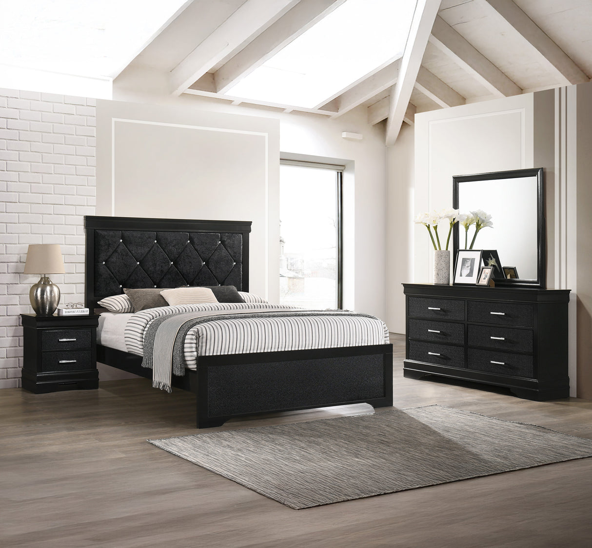 Amalia Black Panel Youth Bedroom Set from Crown Mark - Luna Furniture