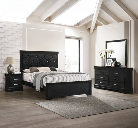 Amalia Black Full Panel Bed from Crown Mark - Luna Furniture