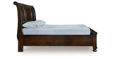 Porter Rustic Brown Queen Sleigh Storage Platform Bed, Dresser and Mirror from Ashley - Luna Furniture