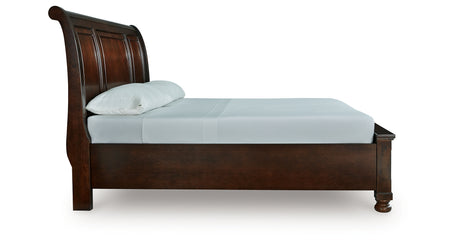 Porter Rustic Brown California King Sleigh Storage Platform Bed from Ashley - Luna Furniture