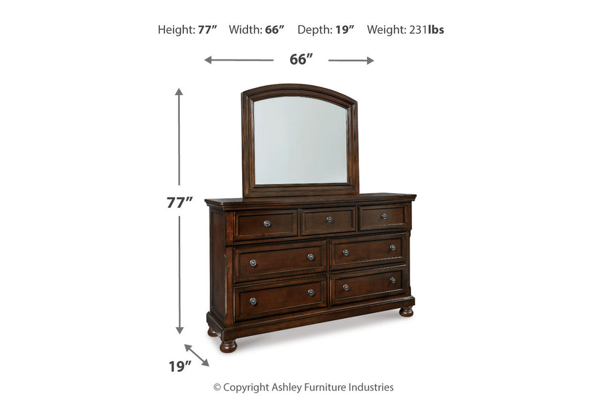 Porter Rustic Brown Dresser and Mirror from Ashley - Luna Furniture
