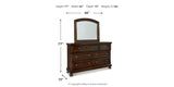 Porter Queen Panel Bed with Mirrored Dresser and Chest in Rustic Brown from Ashley - Luna Furniture