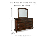 Porter Rustic Brown King Panel Bed, Dresser, Mirror, Chest and Nightstand from Ashley Furniture - Luna Furniture