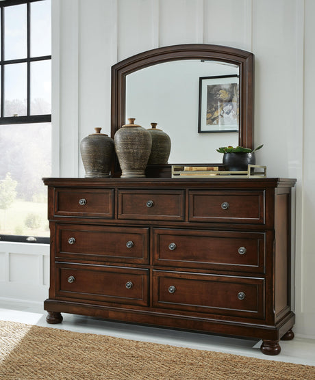 Porter Rustic Brown Dresser and Mirror from Ashley Furniture - Luna Furniture