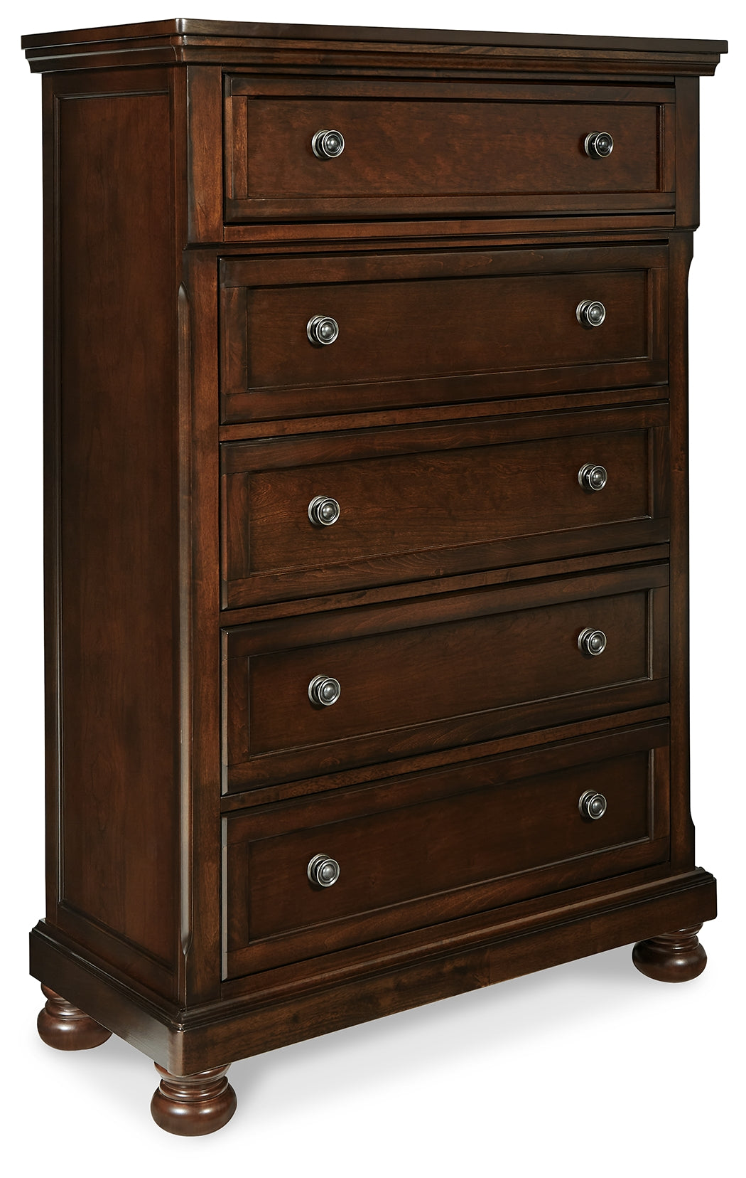 Porter Rustic Brown King Panel Bed, Dresser, Mirror, Chest and Nightstand from Ashley Furniture - Luna Furniture