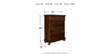 Porter King Panel Bed with Mirrored Dresser and Chest in Rustic Brown from Ashley - Luna Furniture
