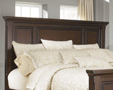 Porter Rustic Brown Queen Panel Bed, Dresser, Mirror and Nightstand from Ashley - Luna Furniture
