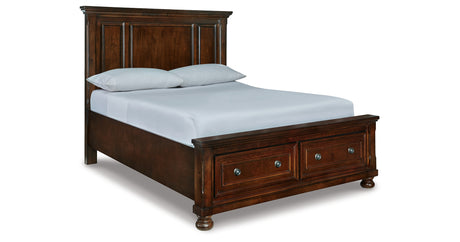 Porter Rustic Brown Queen Platform Storage Bed from Ashley - Luna Furniture