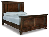Porter Rustic Brown Queen Panel Bed, Dresser, Mirror and Nightstand from Ashley - Luna Furniture