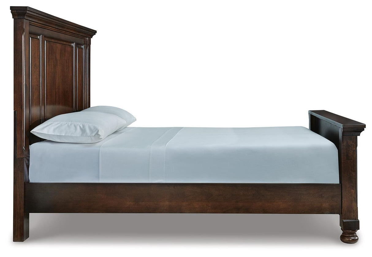 Porter Rustic Brown Queen Panel Bed, Dresser, Mirror and Nightstand from Ashley - Luna Furniture