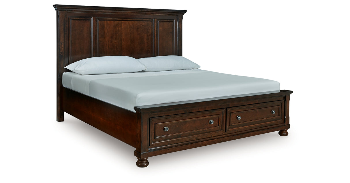 Porter Rustic Brown King Storage Platform Bed from Ashley - Luna Furniture