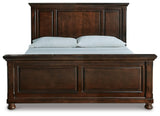 Porter California King Panel Bed with Mirrored Dresser and Chest in Rustic Brown from Ashley Furniture - Luna Furniture
