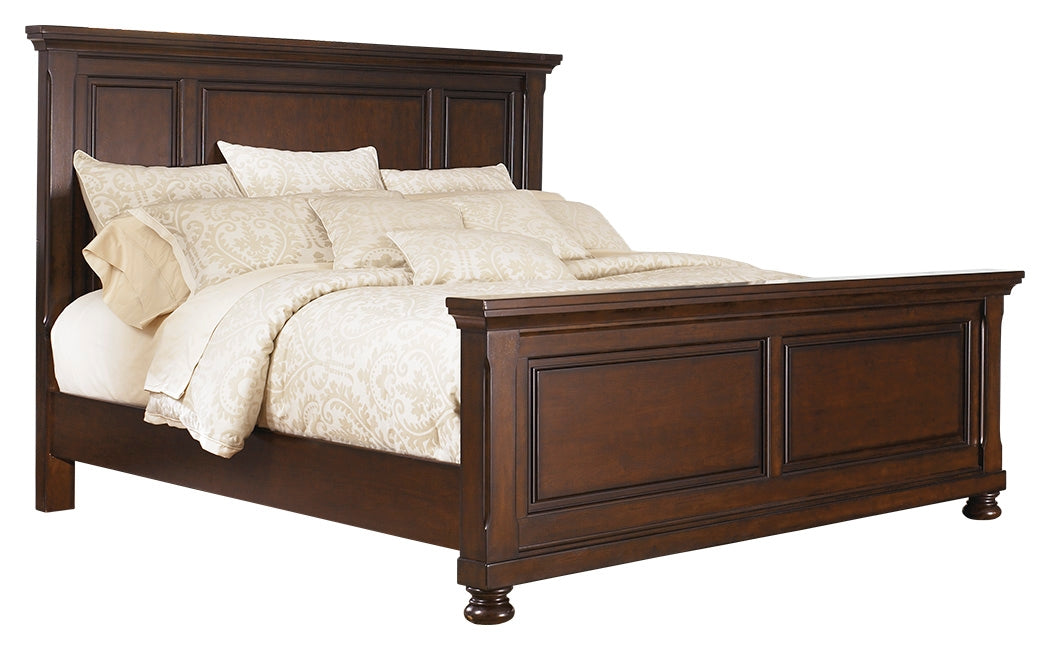 Porter Rustic Brown California King Panel Bed, Dresser and Mirror from Ashley - Luna Furniture