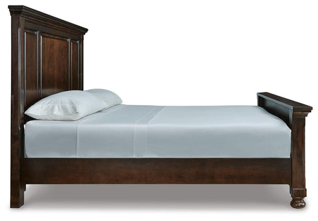 Porter Rustic Brown King Panel Bed, Dresser, Mirror, Chest and Nightstand from Ashley Furniture - Luna Furniture