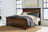 Porter California King Panel Bed with Mirrored Dresser, Chest and 2 Nightstands in Rustic Brown from Ashley Furniture - Luna Furniture