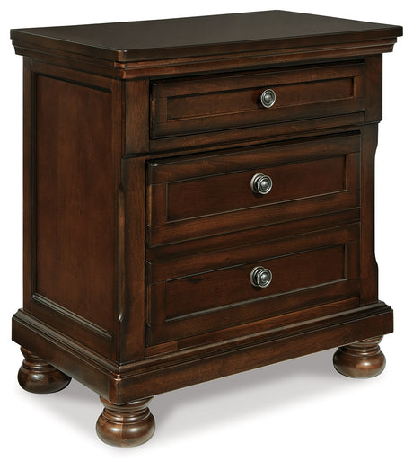 Porter Rustic Brown King Panel Bed, Dresser, Mirror, Chest and Nightstand from Ashley Furniture - Luna Furniture