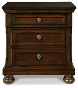 Porter Rustic Brown Queen Panel Bed, Dresser, Mirror and 2 Nightstands from Ashley Furniture - Luna Furniture