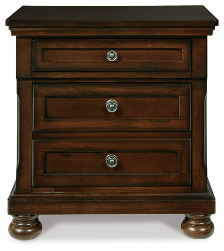 Porter Rustic Brown King Panel Bed, Dresser, Mirror, Chest and Nightstand from Ashley Furniture - Luna Furniture
