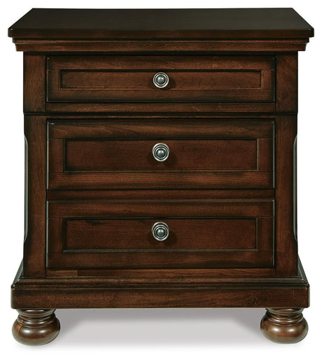 Porter Rustic Brown Queen Panel Bed, Dresser, Mirror and 2 Nightstands from Ashley - Luna Furniture