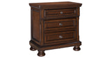 Porter Queen Panel Bed with Mirrored Dresser, Chest and 2 Nightstands in Rustic Brown from Ashley Furniture - Luna Furniture