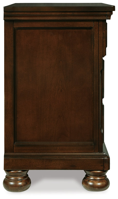 Porter Rustic Brown King Panel Bed, Dresser, Mirror, Chest and Nightstand from Ashley Furniture - Luna Furniture