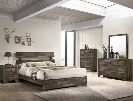 Atticus Brown Queen Platform Bed from Crown Mark - Luna Furniture