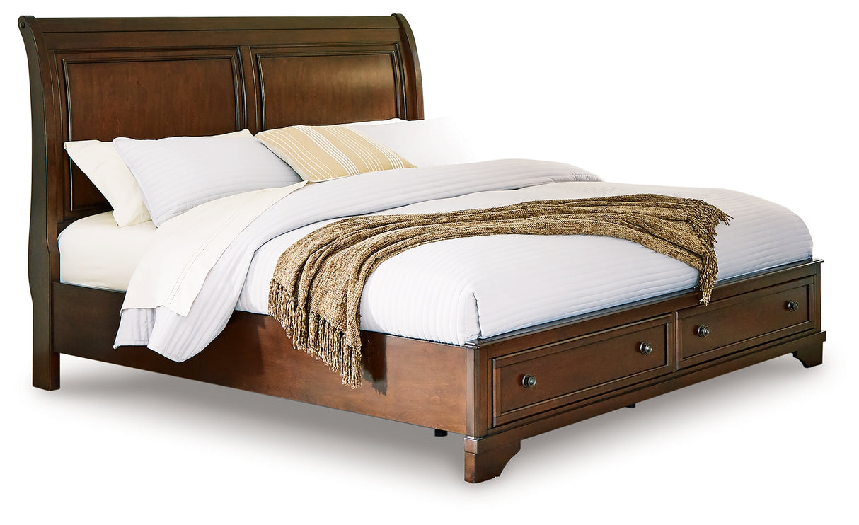 Trellington Brown Queen Sleigh Storage Bed from Ashley - Luna Furniture