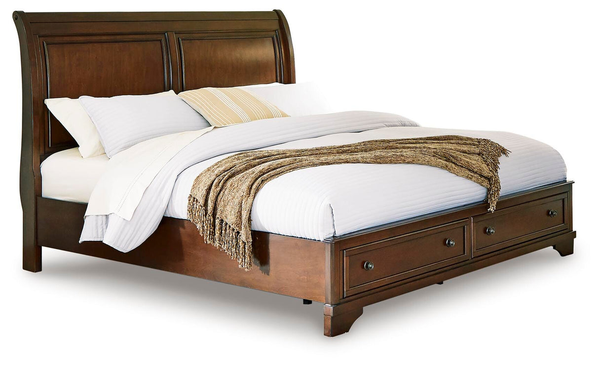 Trellington Brown Queen Sleigh Storage Bed from Ashley - Luna Furniture