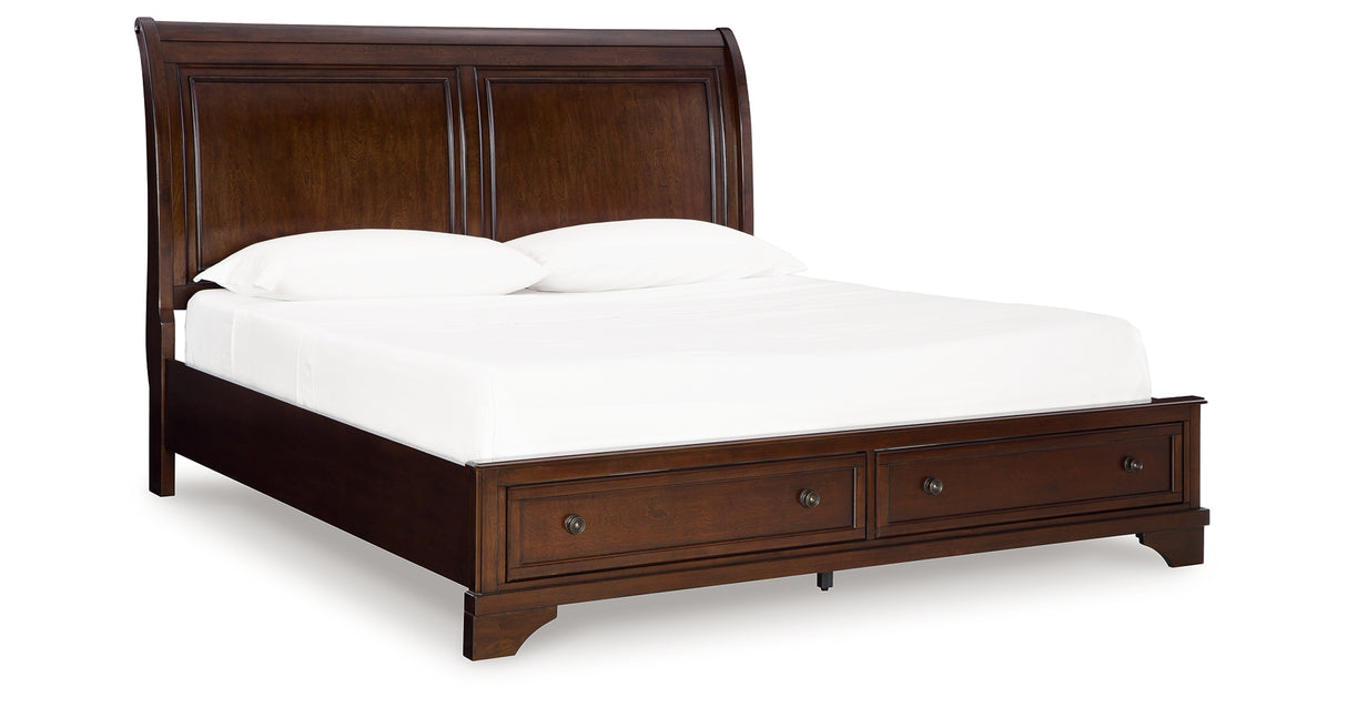 Trellington Brown King Sleigh Storage Bed from Ashley Furniture - Luna Furniture