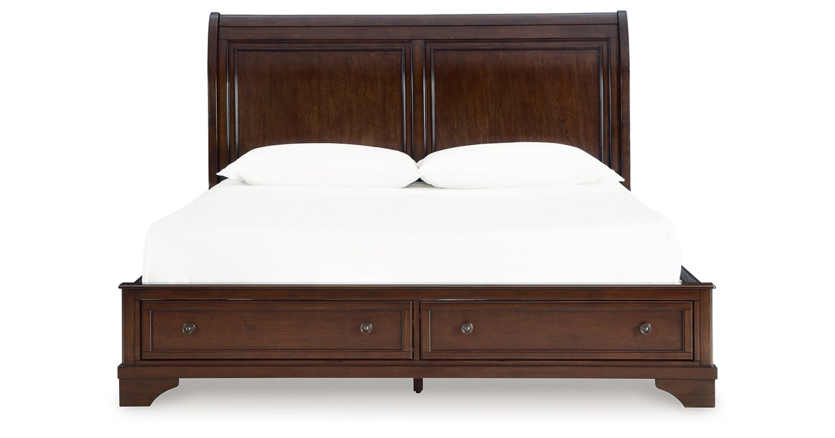 Trellington Brown King Sleigh Storage Bed from Ashley Furniture - Luna Furniture