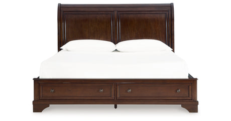 Trellington Brown King Sleigh Storage Bed from Ashley Furniture - Luna Furniture