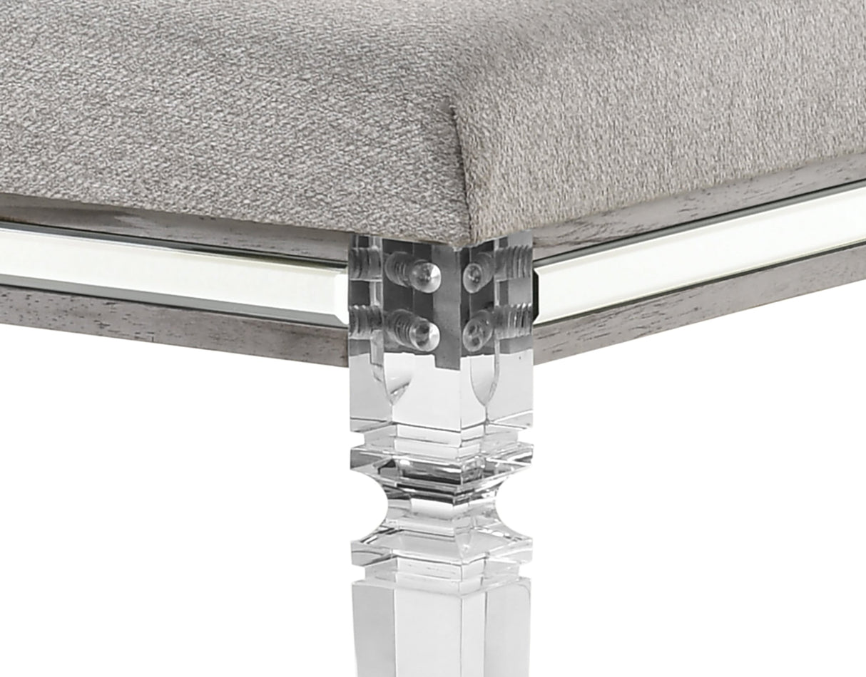 Vail Gray LED Upholstered Panel Bedroom Set from Crown Mark - Luna Furniture