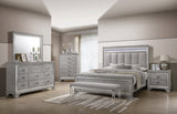 Vail Gray King LED Upholstered Panel Bed from Crown Mark - Luna Furniture