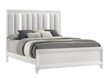 Cressida White King Upholstered LED Panel Bed