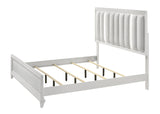 Cressida White King Upholstered LED Panel Bed from Crown Mark - Luna Furniture