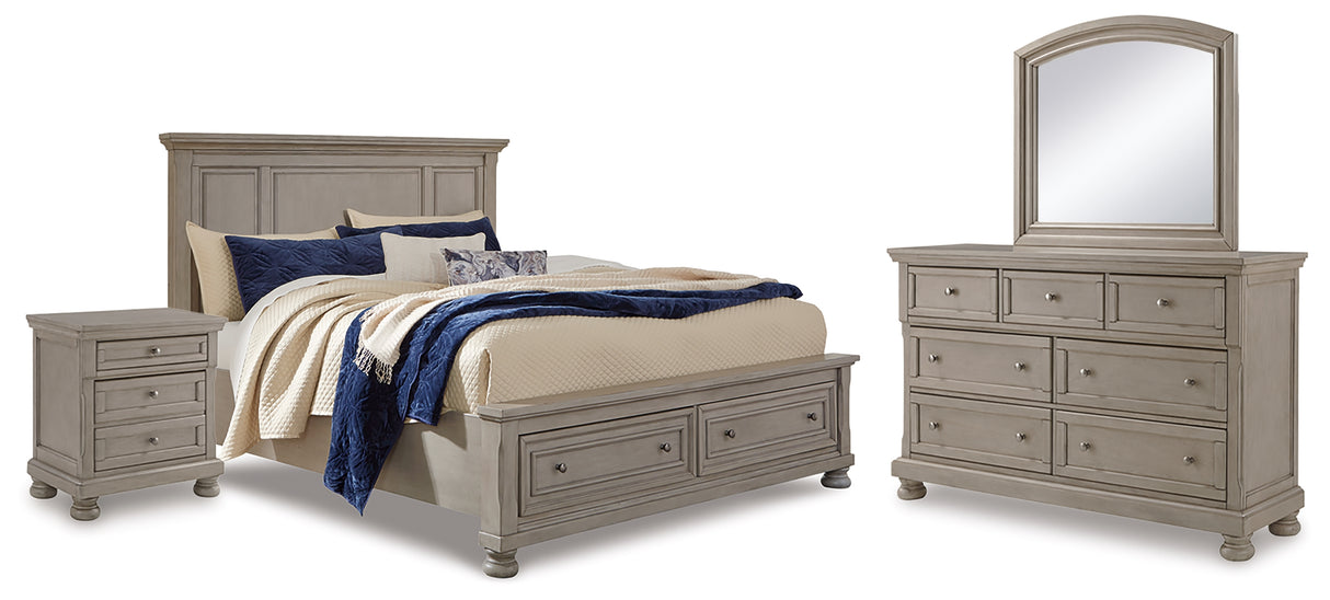 Lettner Light Gray Storage Platform Bedroom Set from Ashley Furniture - Luna Furniture