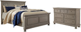 Lettner Light Gray Queen Panel Bed with Dresser from Ashley Furniture - Luna Furniture