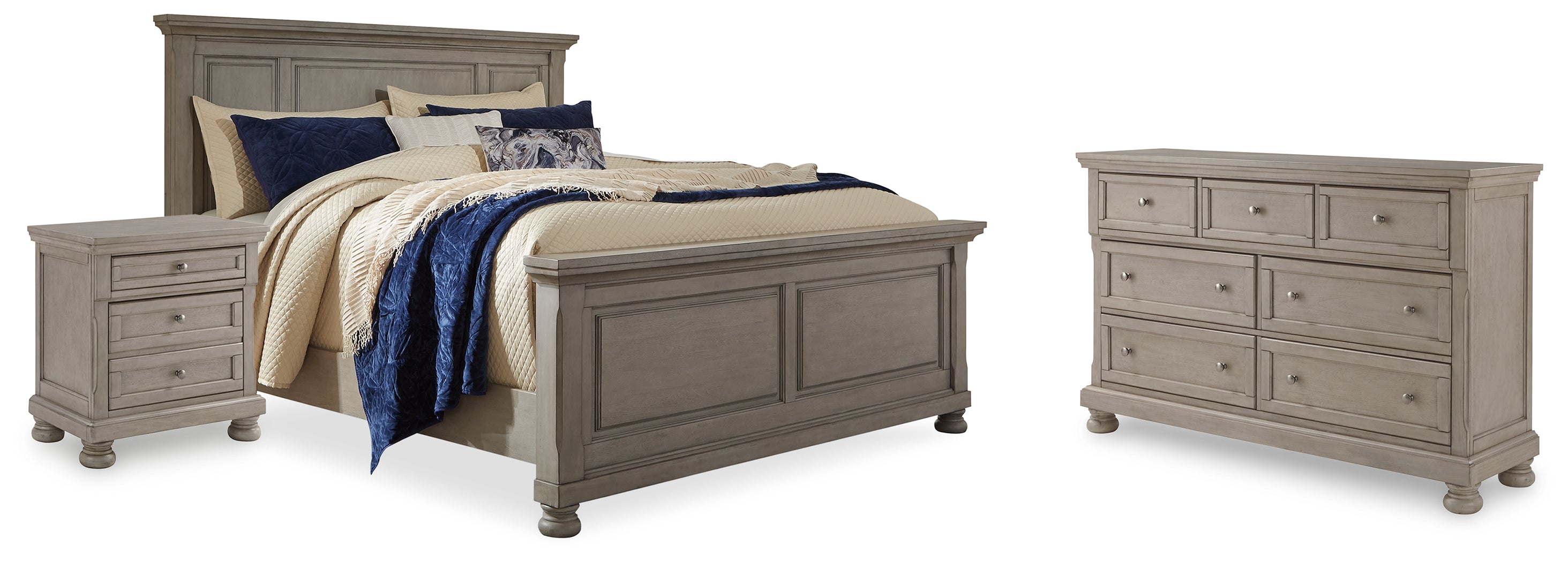 Ashley Lettner Light Gray Panel Bedroom Set - Luna Furniture