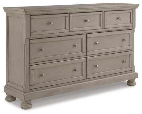 Lettner Light Gray Queen Panel Bed Dresser and 2 Nightstands from Ashley - Luna Furniture