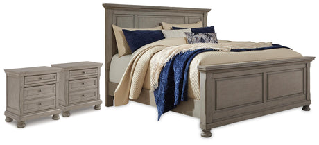 Lettner Light Gray California King Panel Bed from Ashley - Luna Furniture