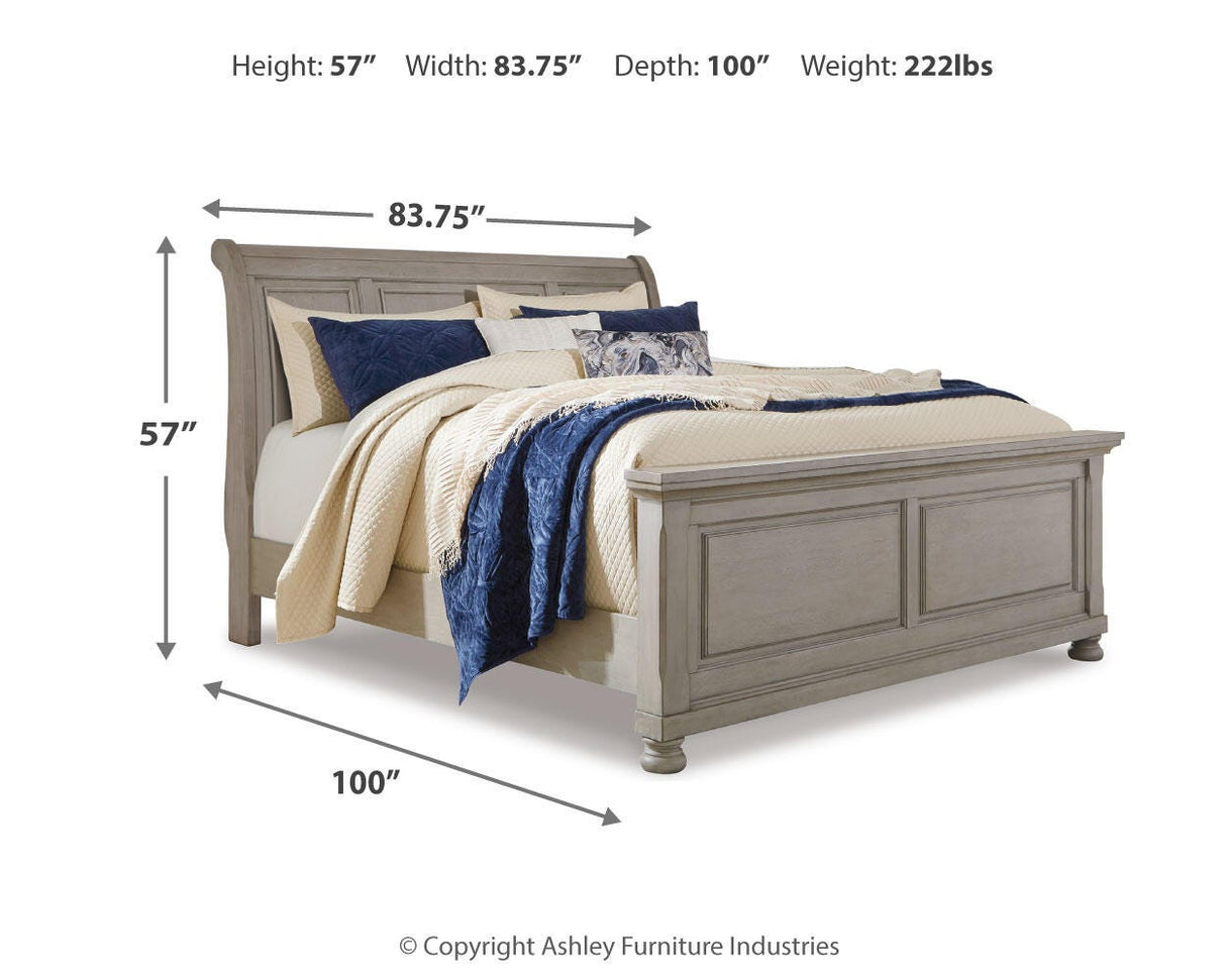 Lettner Light Gray California King Sleigh Bed from Ashley - Luna Furniture
