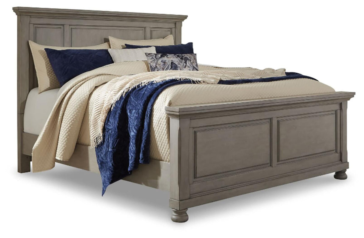 Lettner Light Gray Queen Panel Bed Dresser and 2 Nightstands from Ashley - Luna Furniture